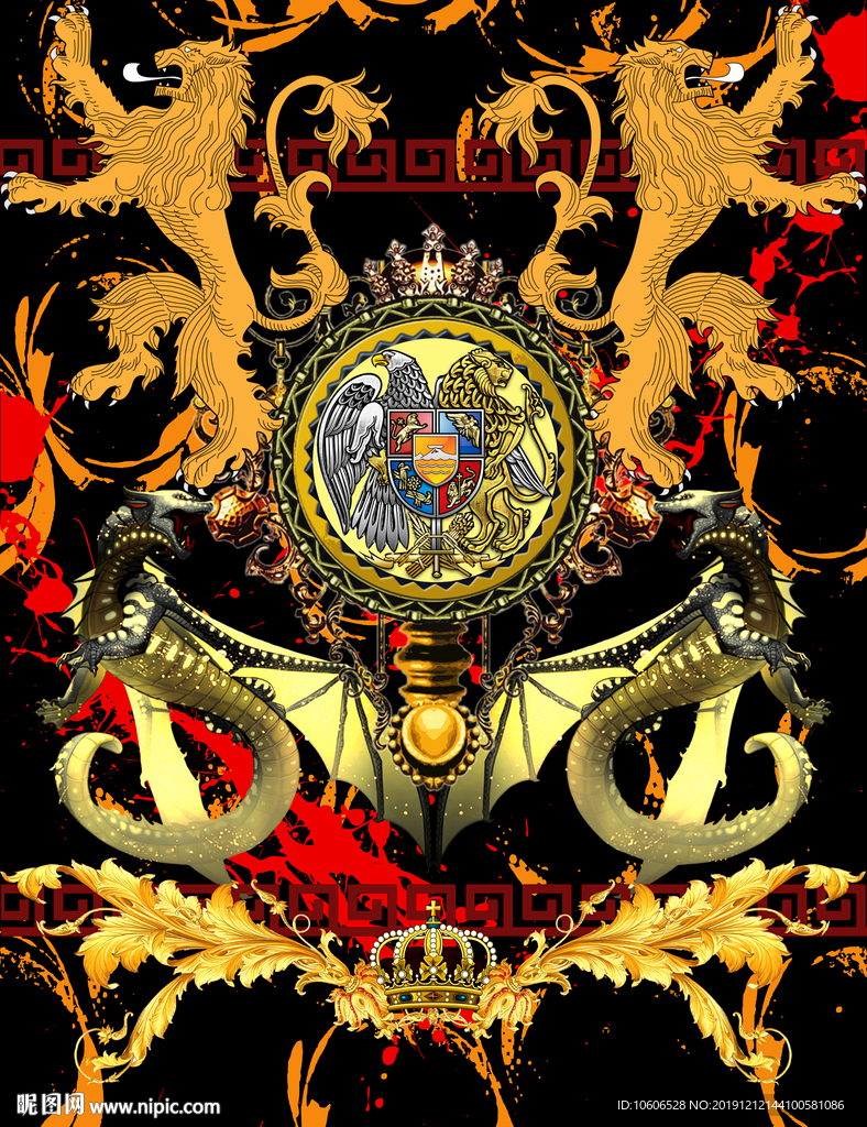 潮牌男装数码印花设计图案