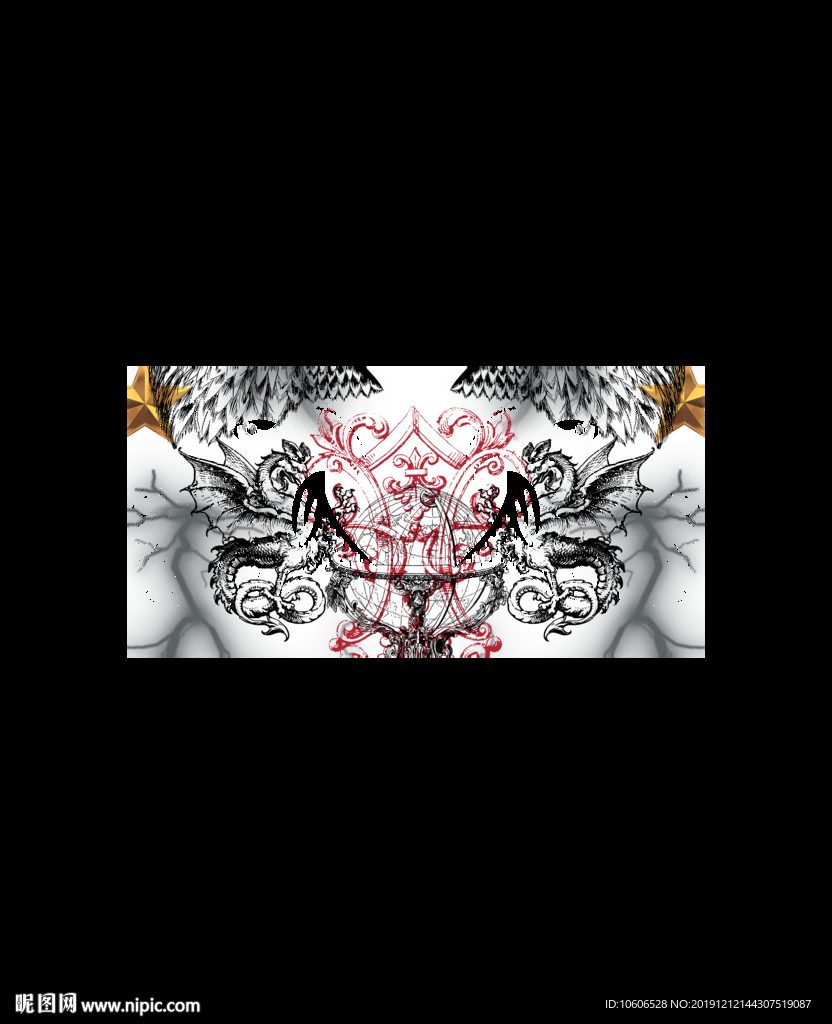 潮牌男装数码印花设计图案