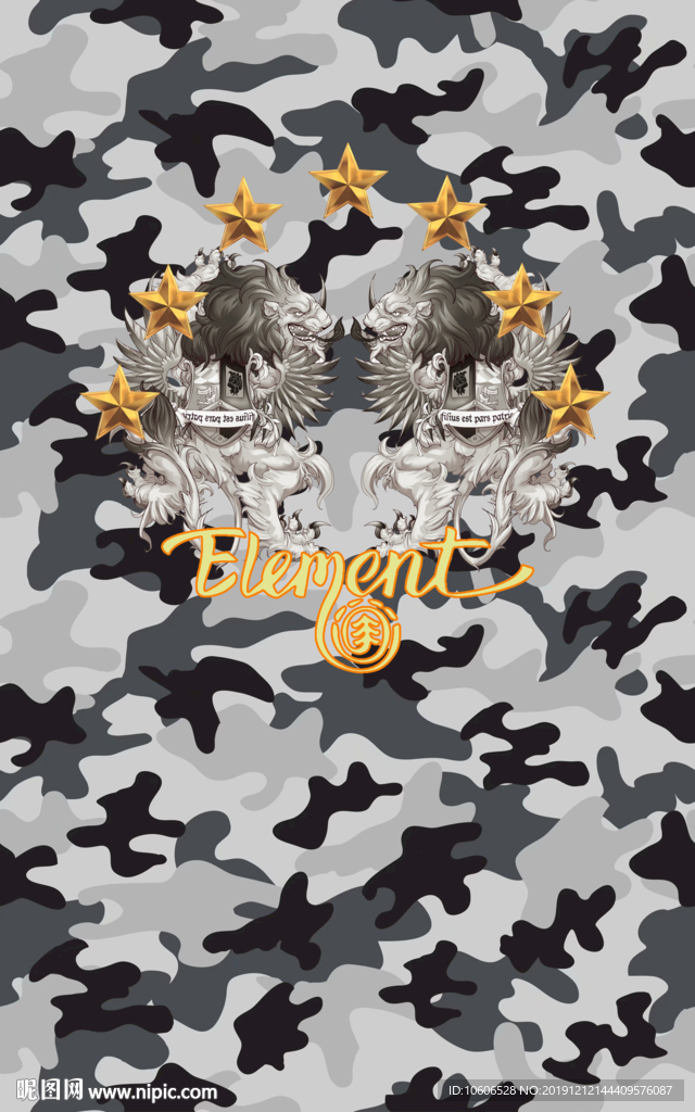 潮牌男装数码印花设计图案