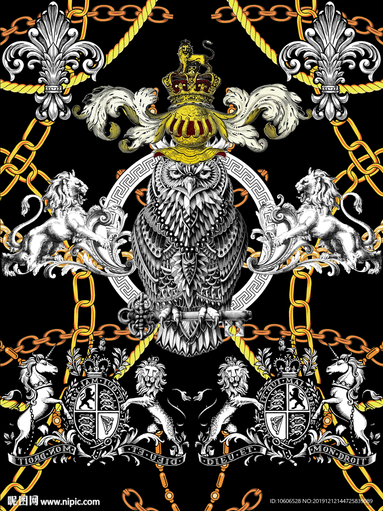 潮牌男装数码印花设计图案