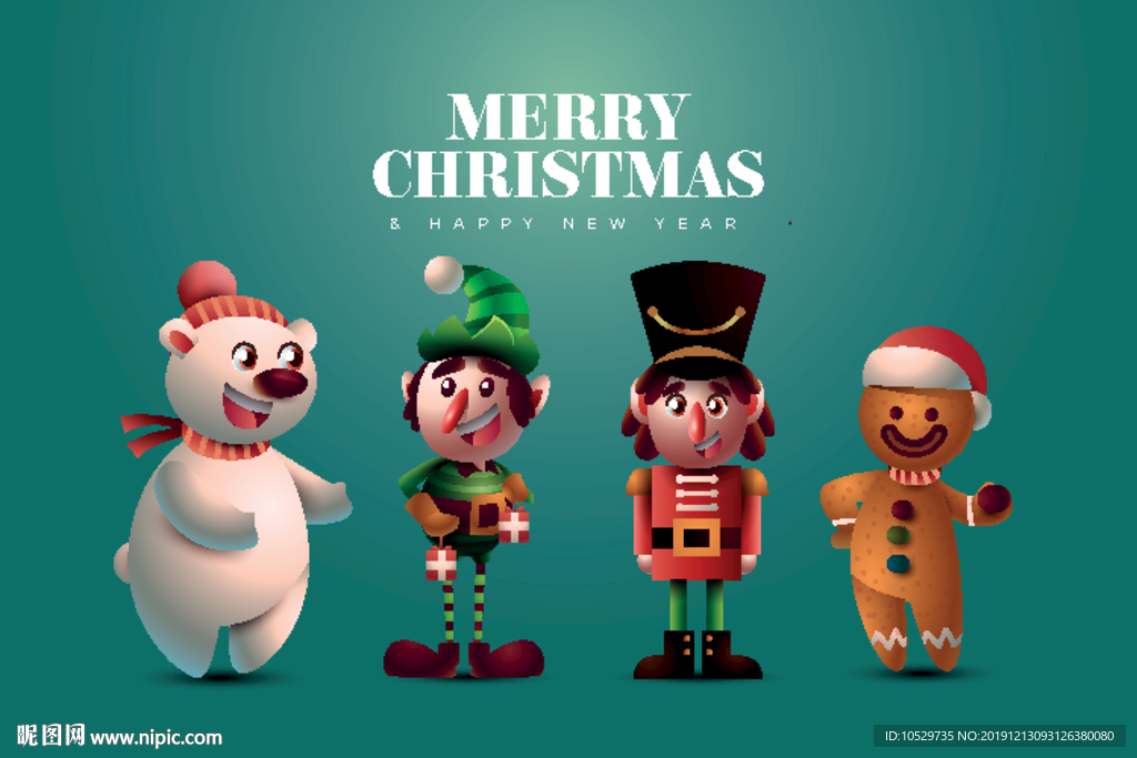 3D圣诞卡通形象