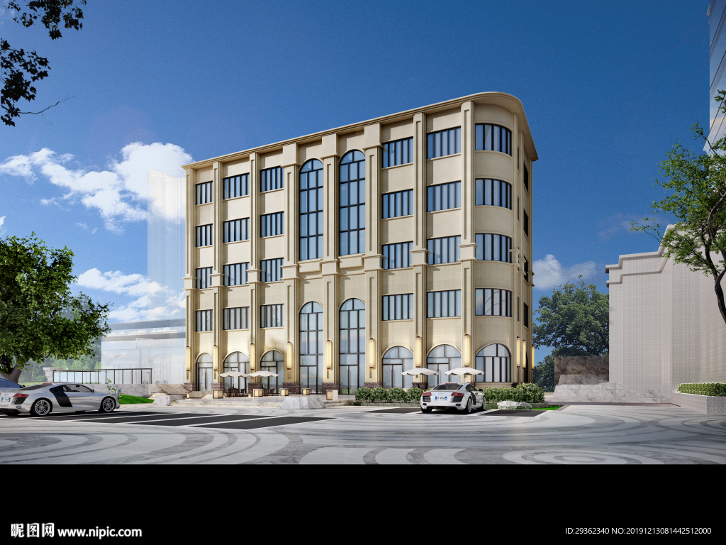 商铺酒店售楼部建筑外观设计