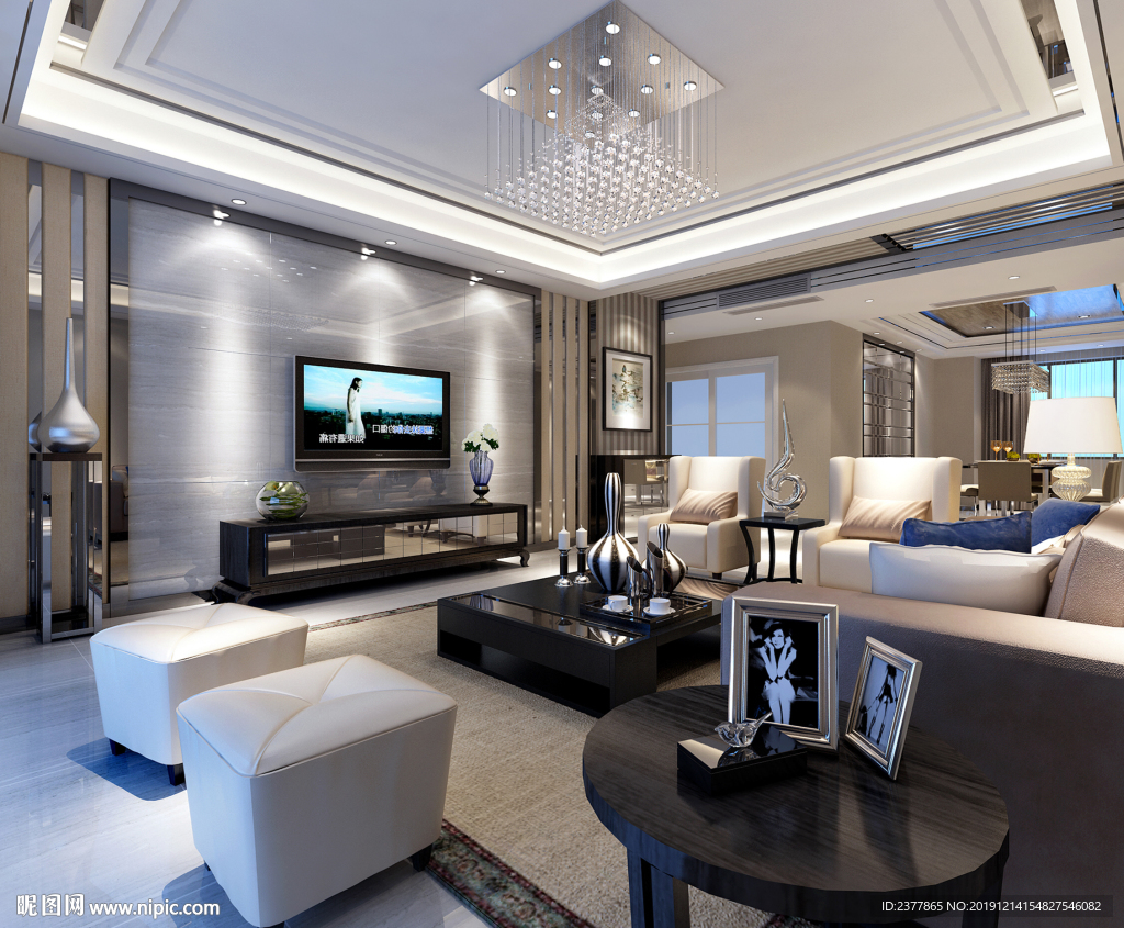 现代风格装修客餐厅效果图