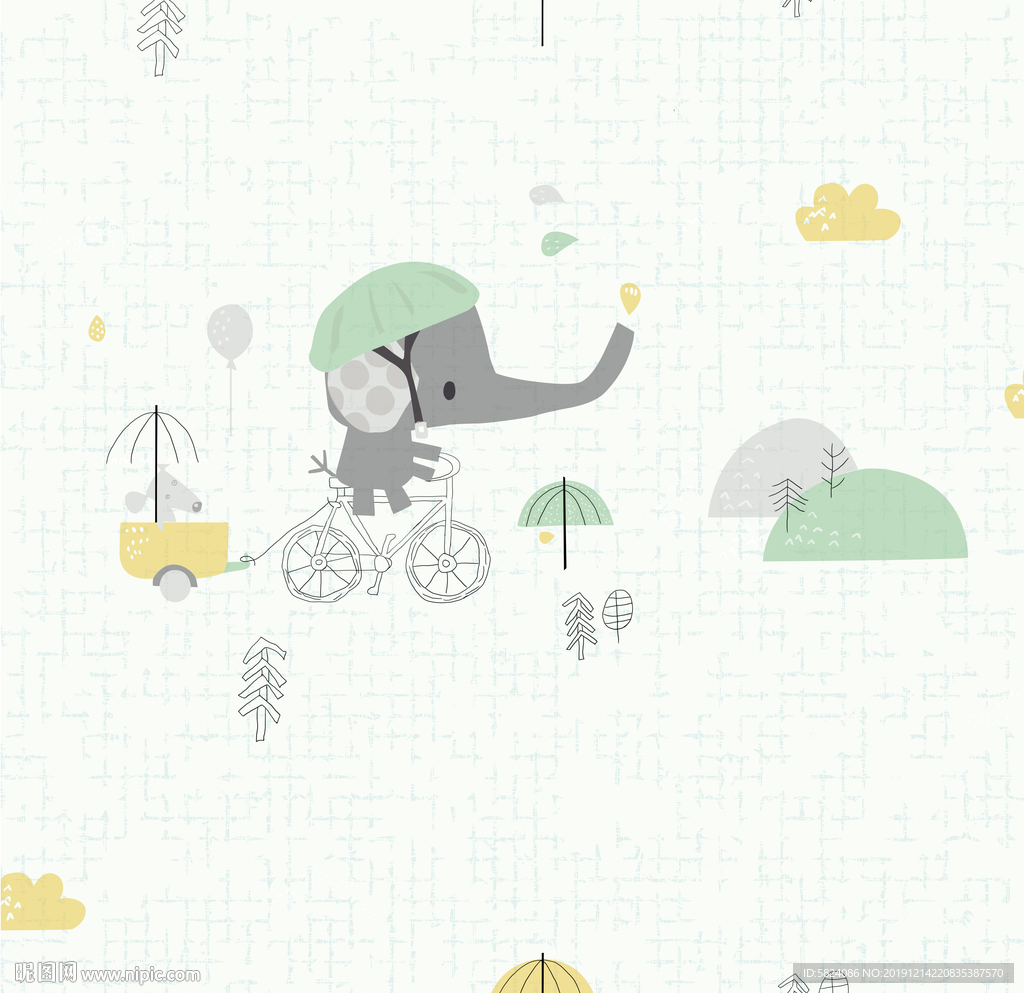 儿童房小动物可爱墙纸