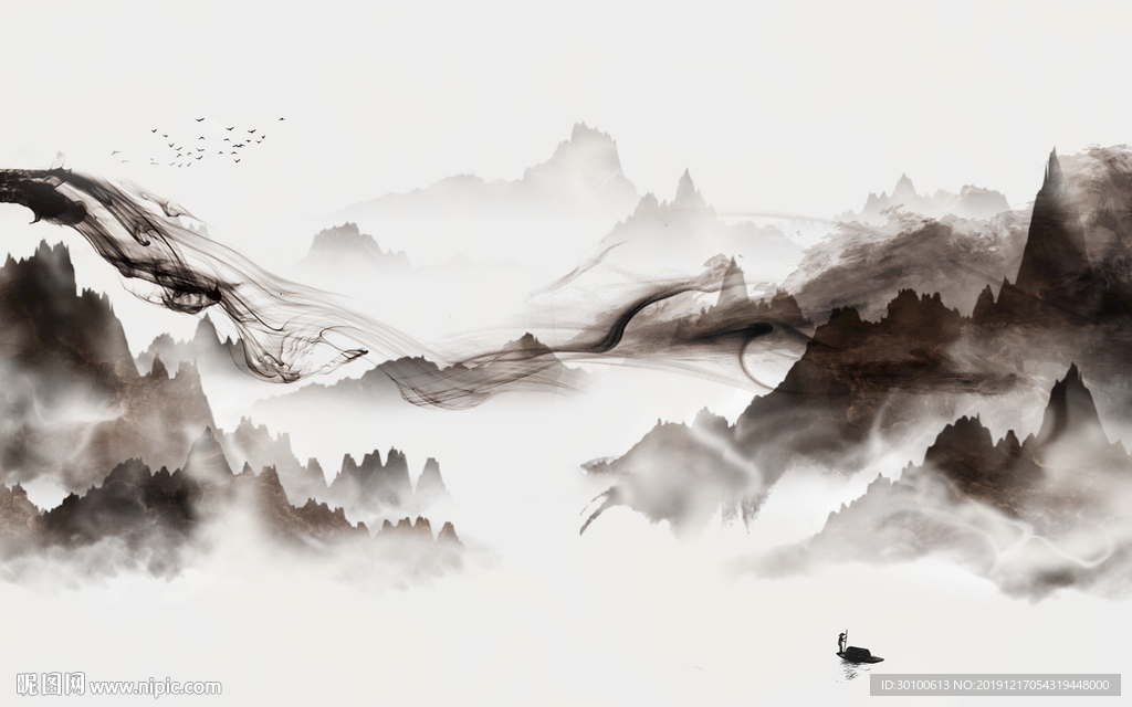 中式古风新山水画 TIF分层