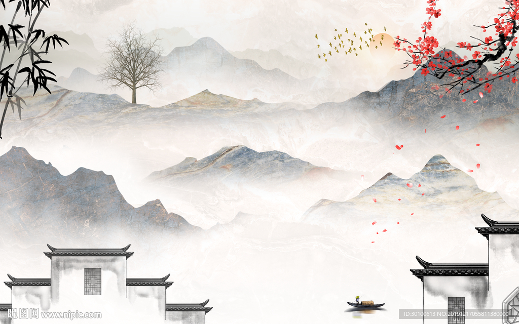 高清 古风新山水画 TIF分层