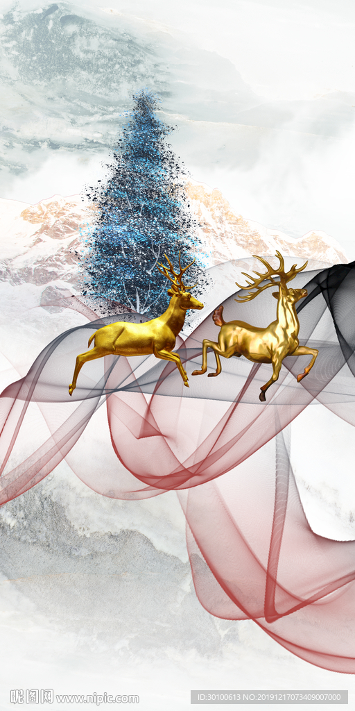 线条玄关过道挂画 TIF分层