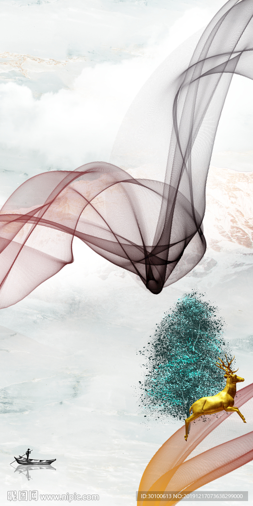 欧式玄关过道挂画 TIF分层