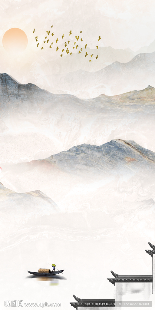 新品 山水玄关新画 tif分层