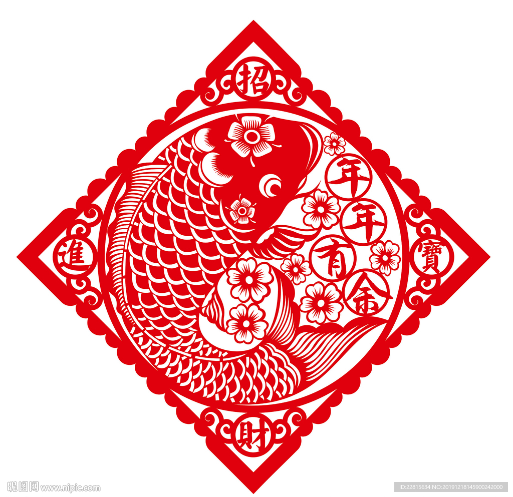 矢量春节剪纸窗花