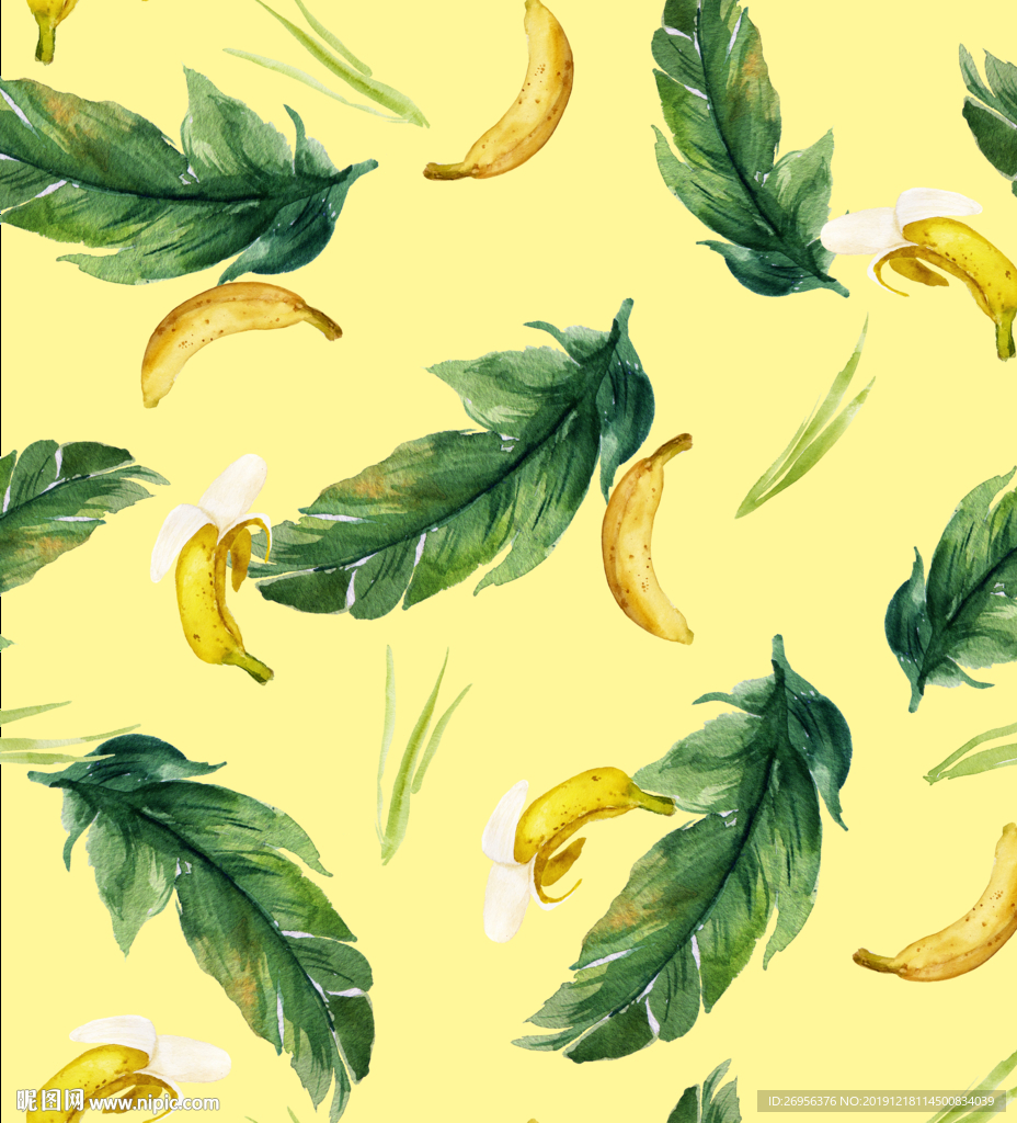 婴幼儿印花 叶子 香蕉