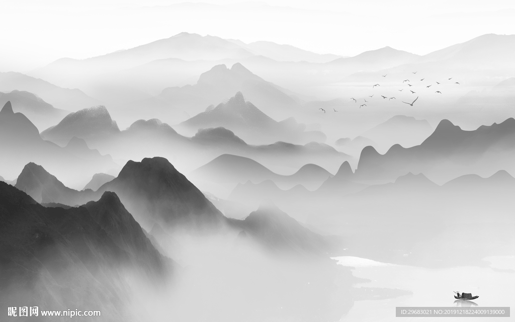 极品新设计山水画 TIF分层