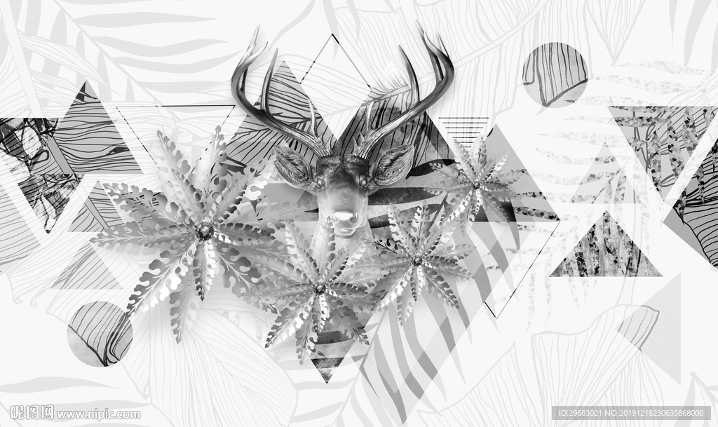 奢华现代装饰画 TIF分层