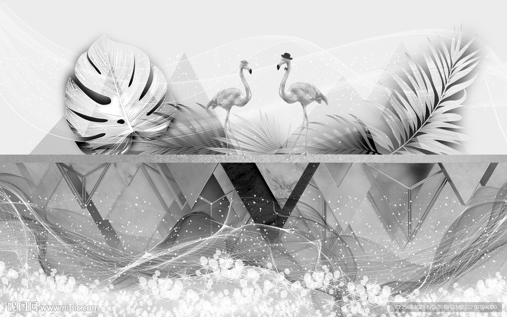 几何现代装饰画 TIF分层