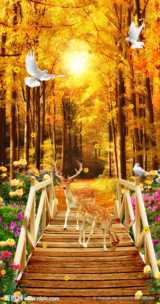 黄金满地金色装饰画玄关