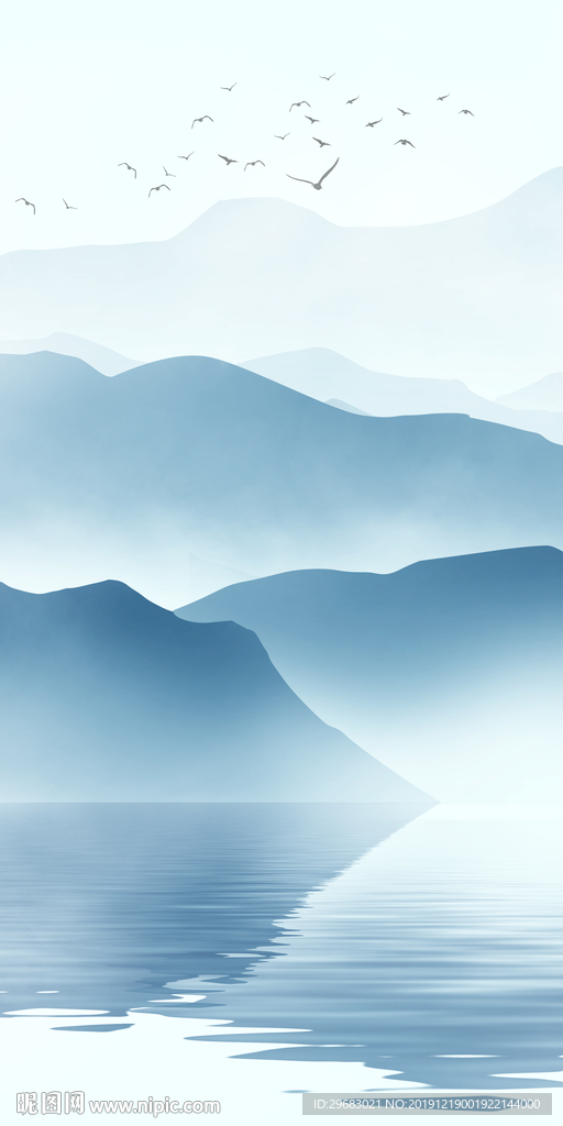 意境山水水墨玄关 TIF分层