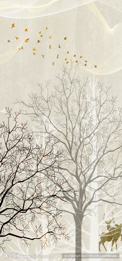 北欧精美玄关画 TIF分层