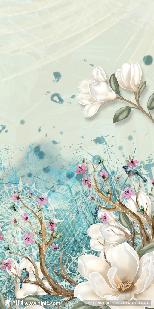 花纹精美玄关画 TIF分层