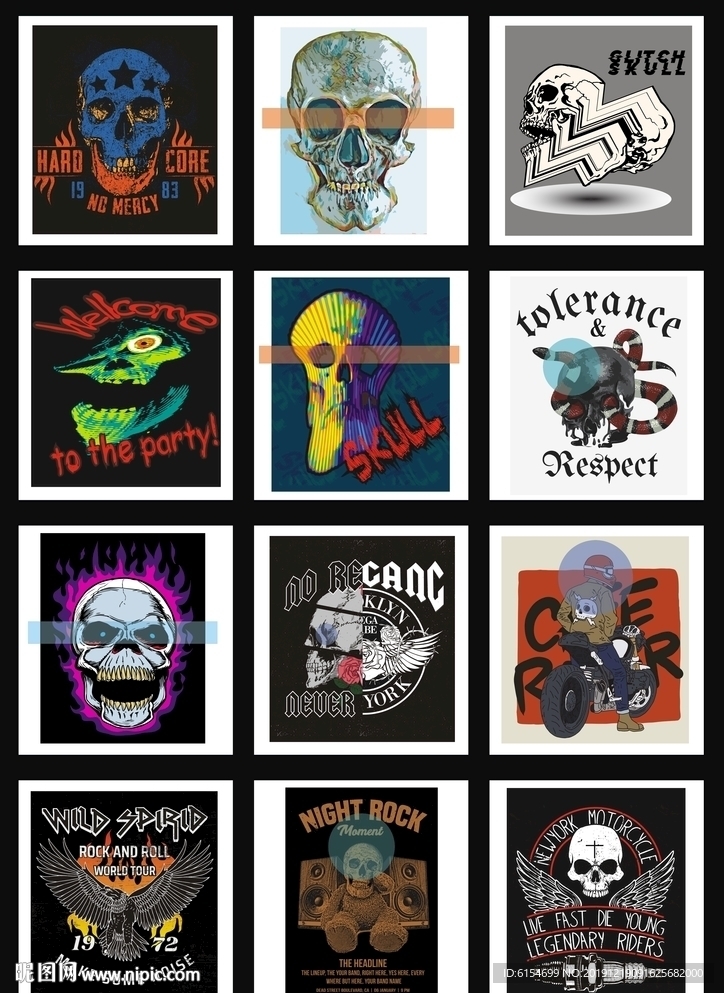 创意抽象骷髅头图案