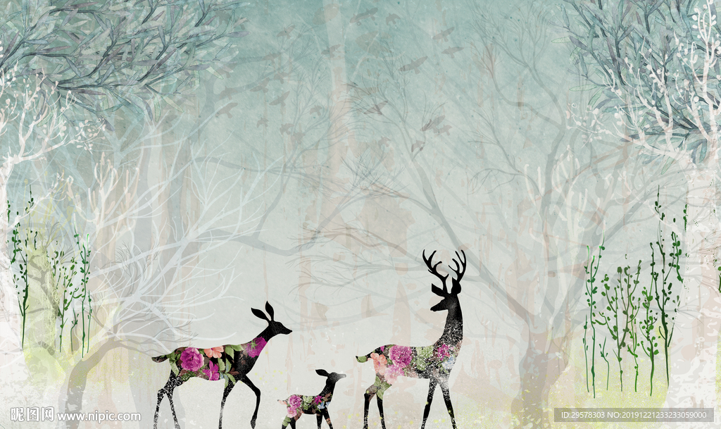 高清新北欧装饰画 TIF分层