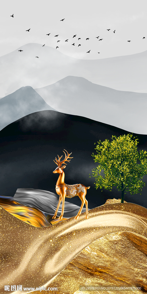 现代最新玄关画 TIF分层