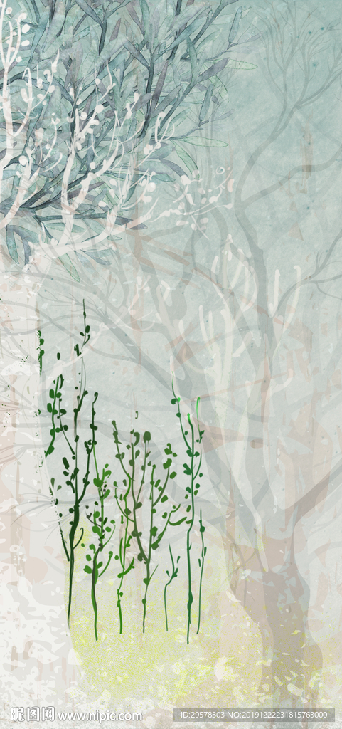 森林最新玄关挂画 TIF分层