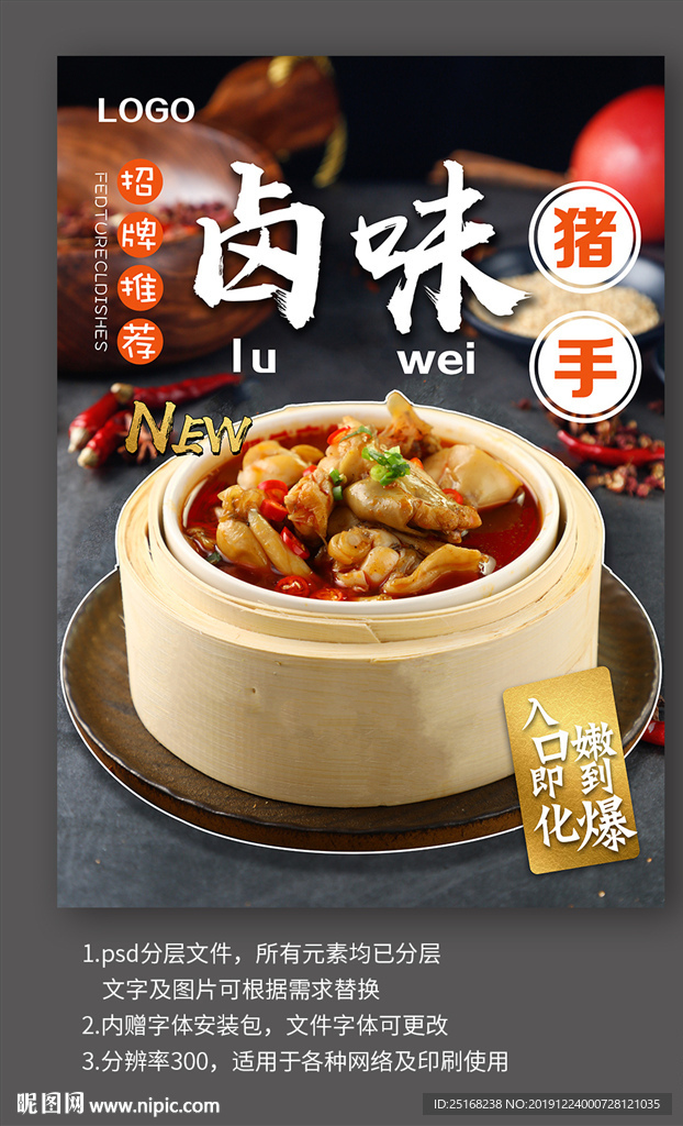 猪手猪蹄宣传海报