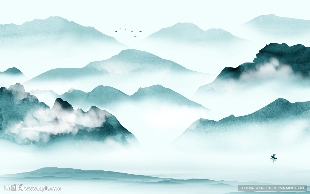 意境山水画高端画 TIF分层