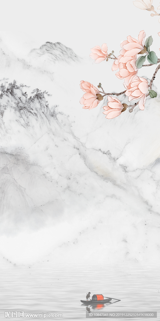 爵士白新山水风景画 TIF分层