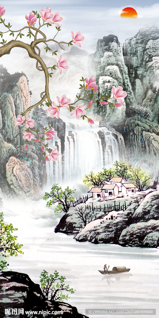 大气山水画高清图 tif分层