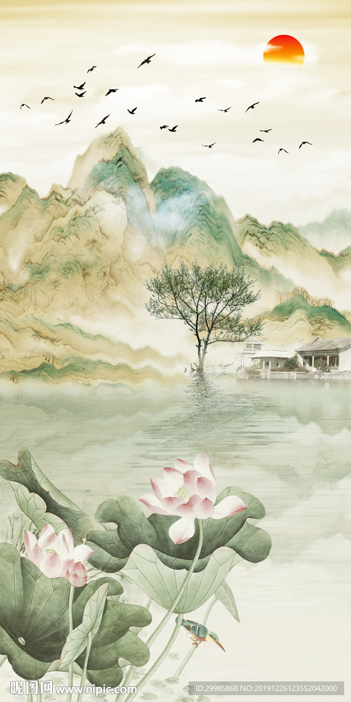 新品高端山水画 tif分层