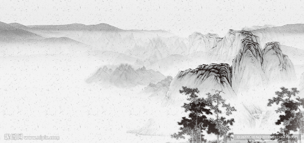 高清水墨绘画风景画