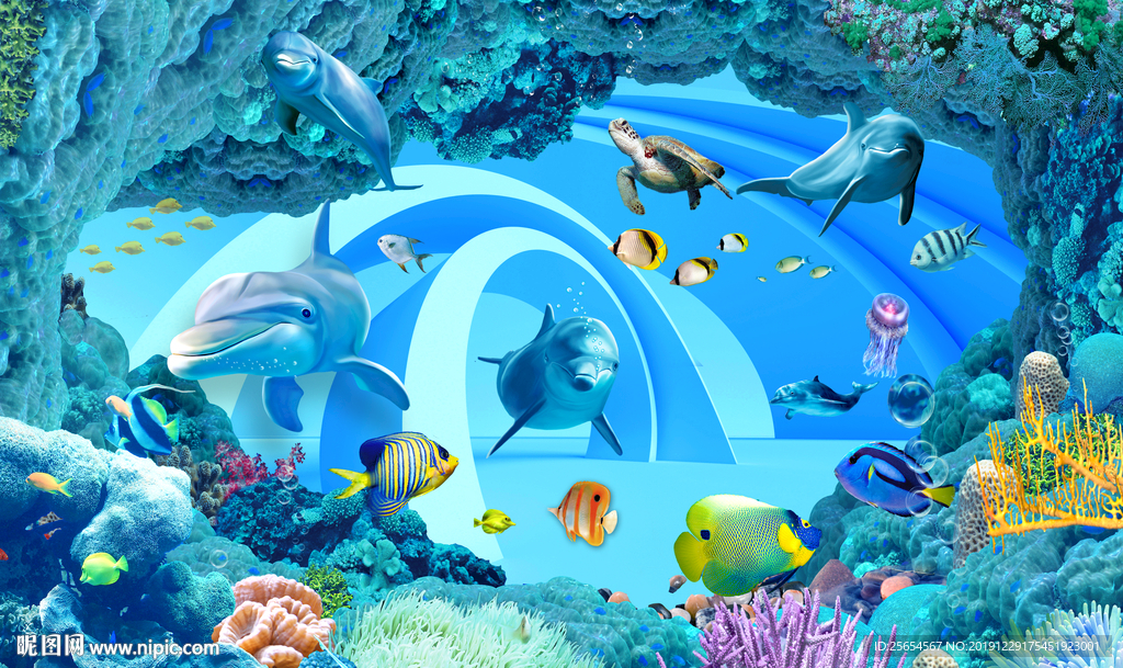 海底世界背景墙