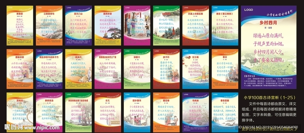 古诗100首赏析展板（之一）