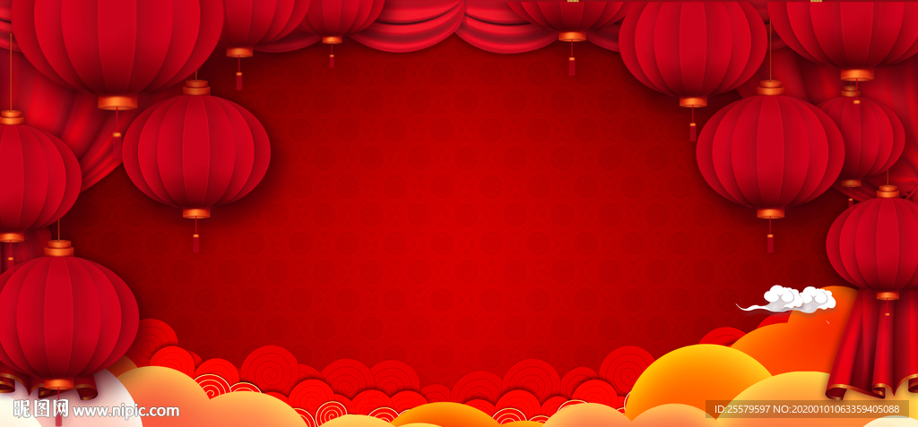 强烈喜庆气氛的红色大气背景