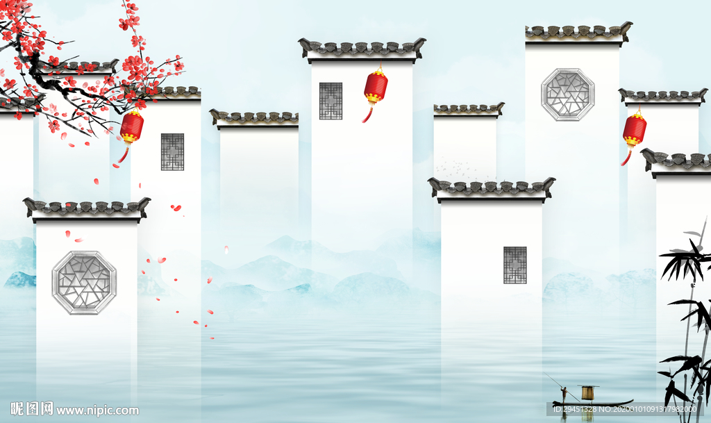 高档 山水中国风画 TIF分层