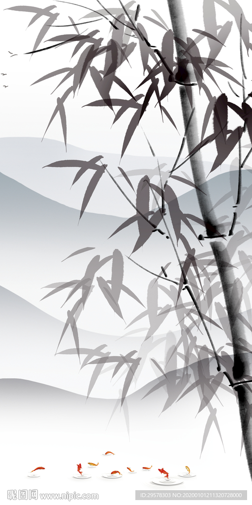 灰色玄关山水新图 TIF分层