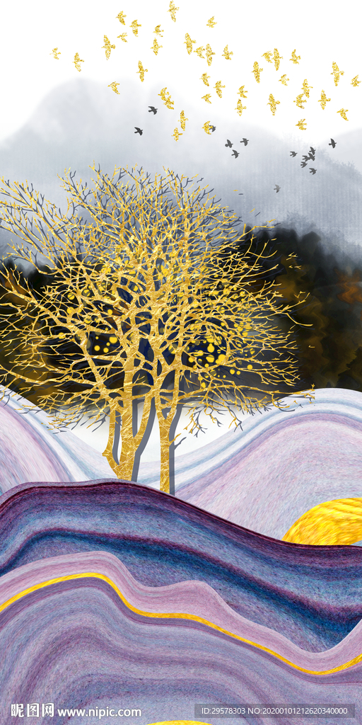 金树玄关山水新图 TIF分层