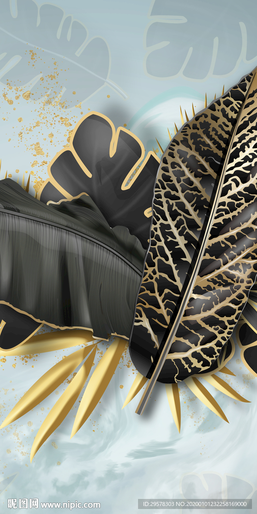 叶子新品玄关画 TIF分层