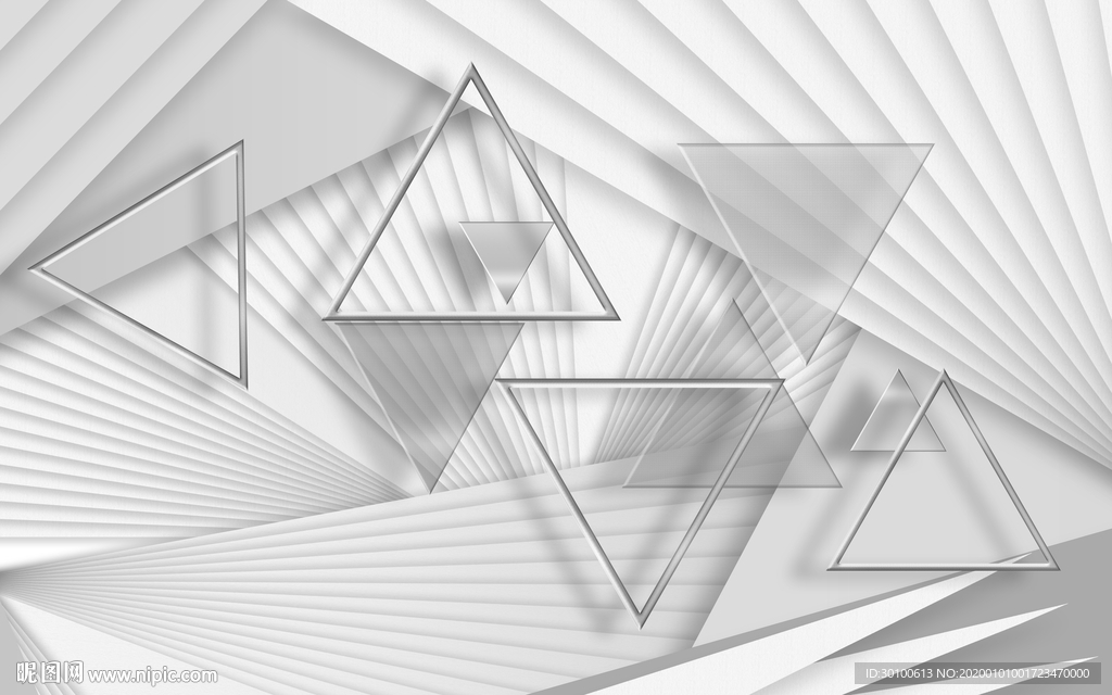 立体几何装饰画 TIF分层