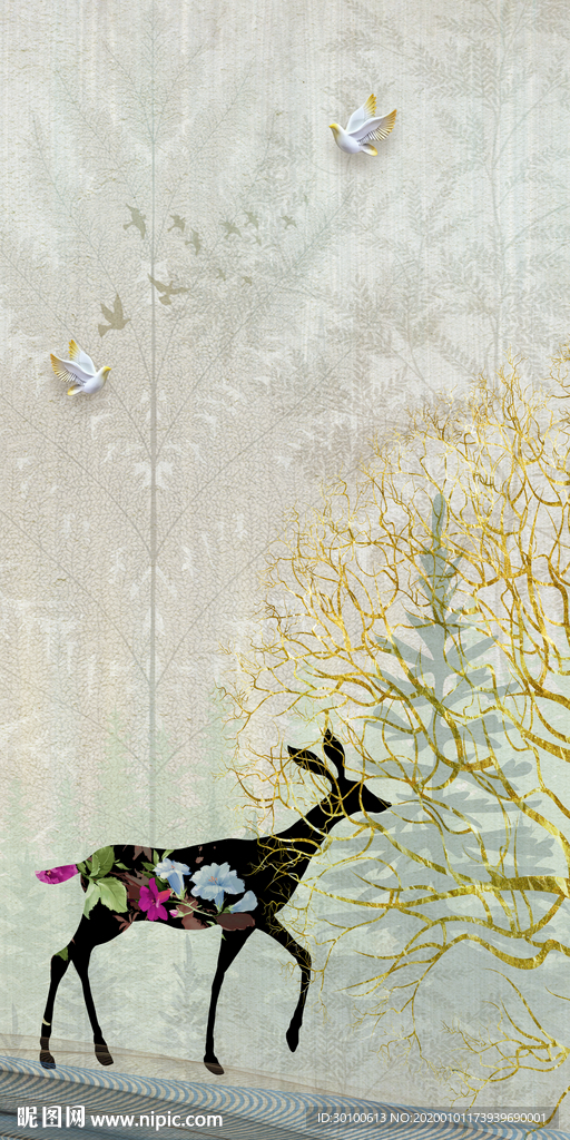 现代装饰玄关挂画 TIF分层