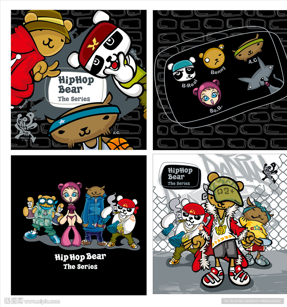 2.韩版最新嘻哈酷熊-1