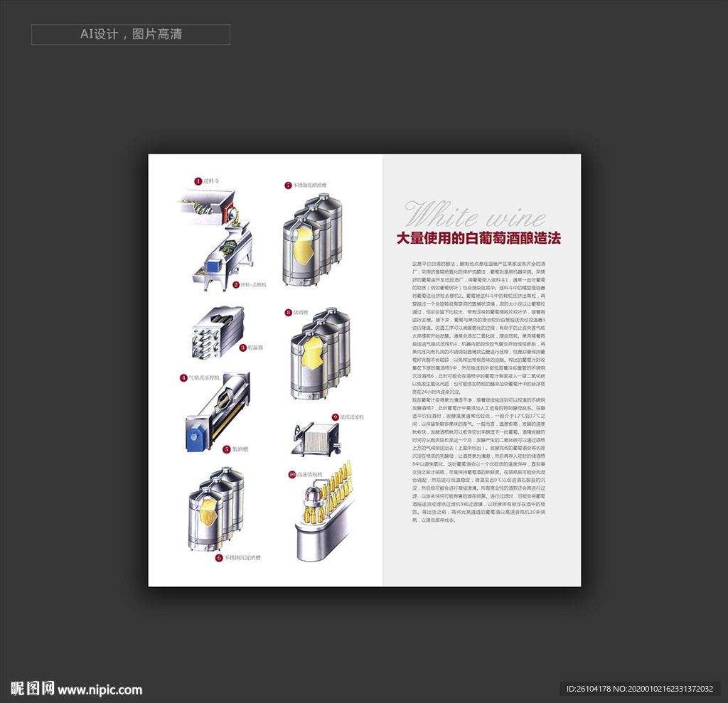 白葡萄酒酿造流程图