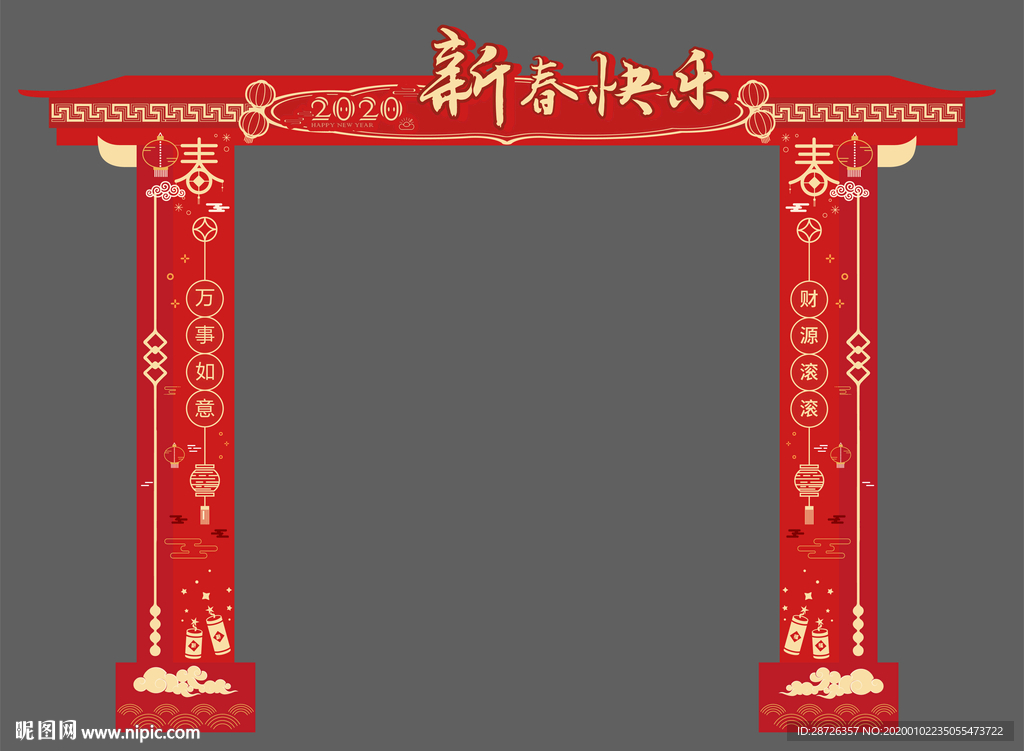 2020年门头 新春快乐门头