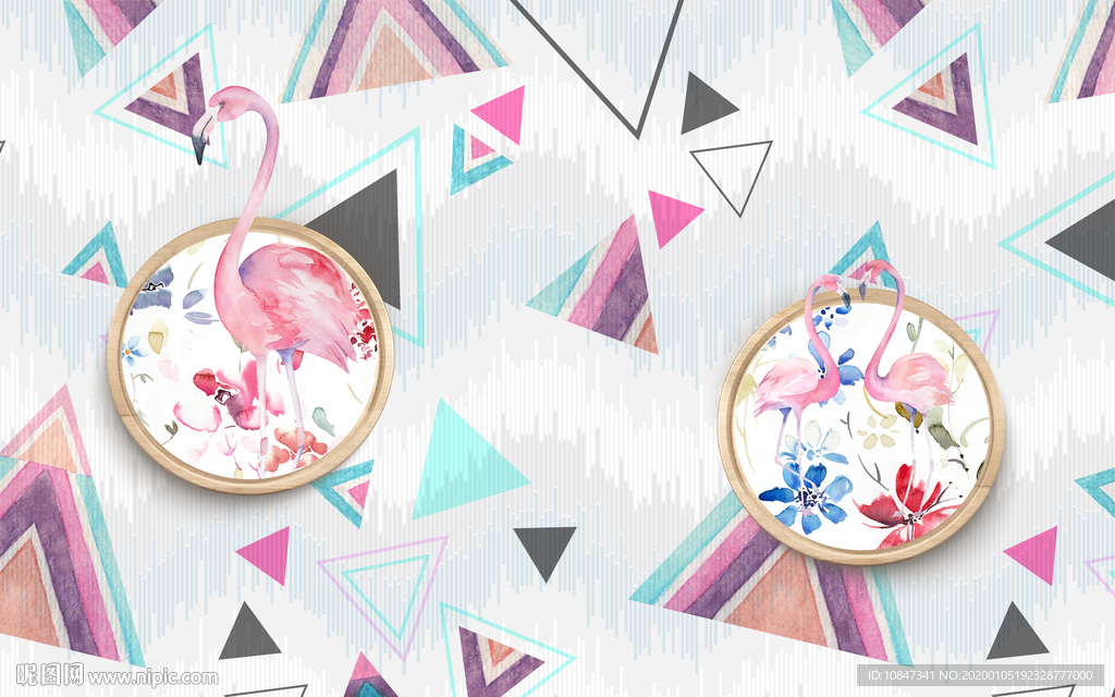 火烈鸟高档装饰新画 TIF分层