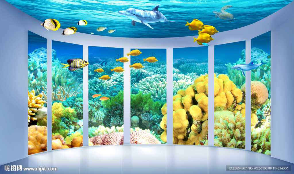 海底世界背景墙