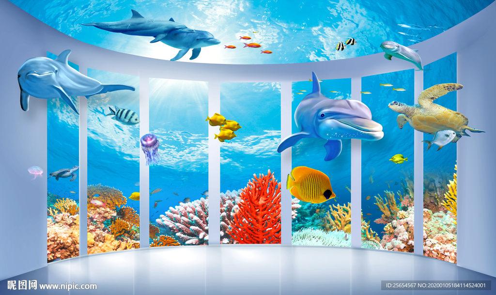 海底世界背景墙