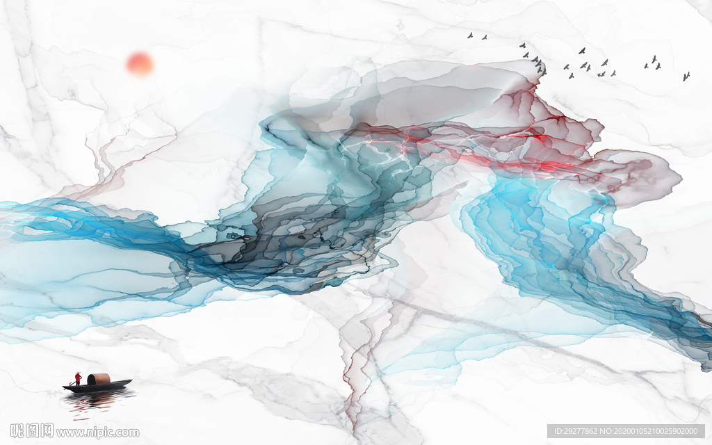 抽象中式山水新画 TIF分层