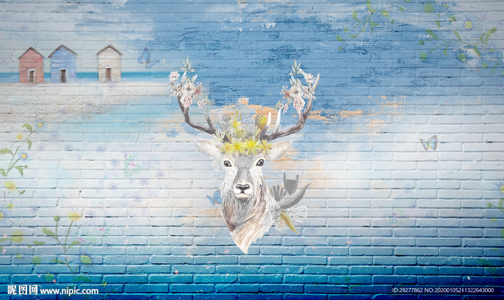 欧式地中海小清新画 TIF分层