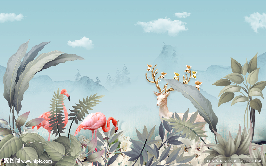 手绘装饰小清新画 TIF分层